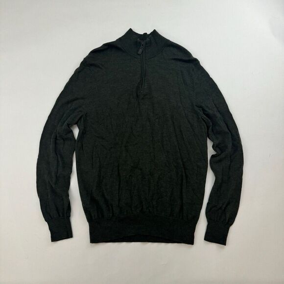 Jos. A. Bank Traveler 100% Merino Wool 1/4 Zip Pullover Sweater L/S Sz L Large - Picture 2 of 11